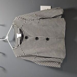 Worthington - Black & White Houndstooth Print Blazer